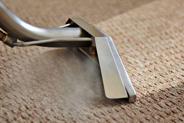 A carpet being professionally cleaned.