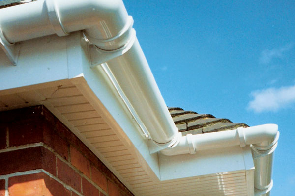 Guttering on a roof.