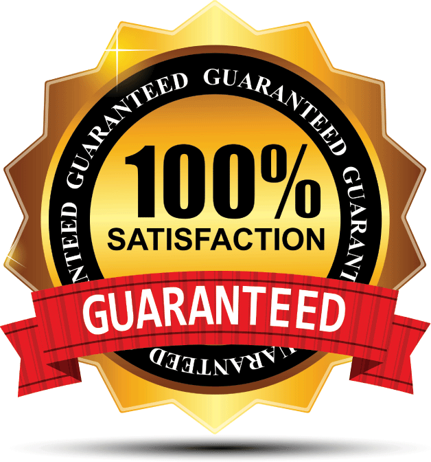 A 100% Satisfaction Guaranteed badge. Illustration.