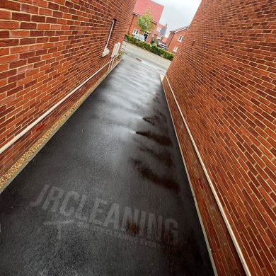 A driveway cleaned by J R Cleaning.