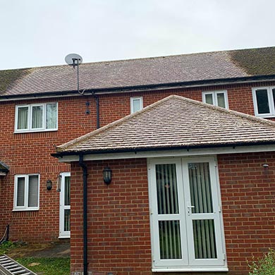Roofs cleaned by J R Cleaning.